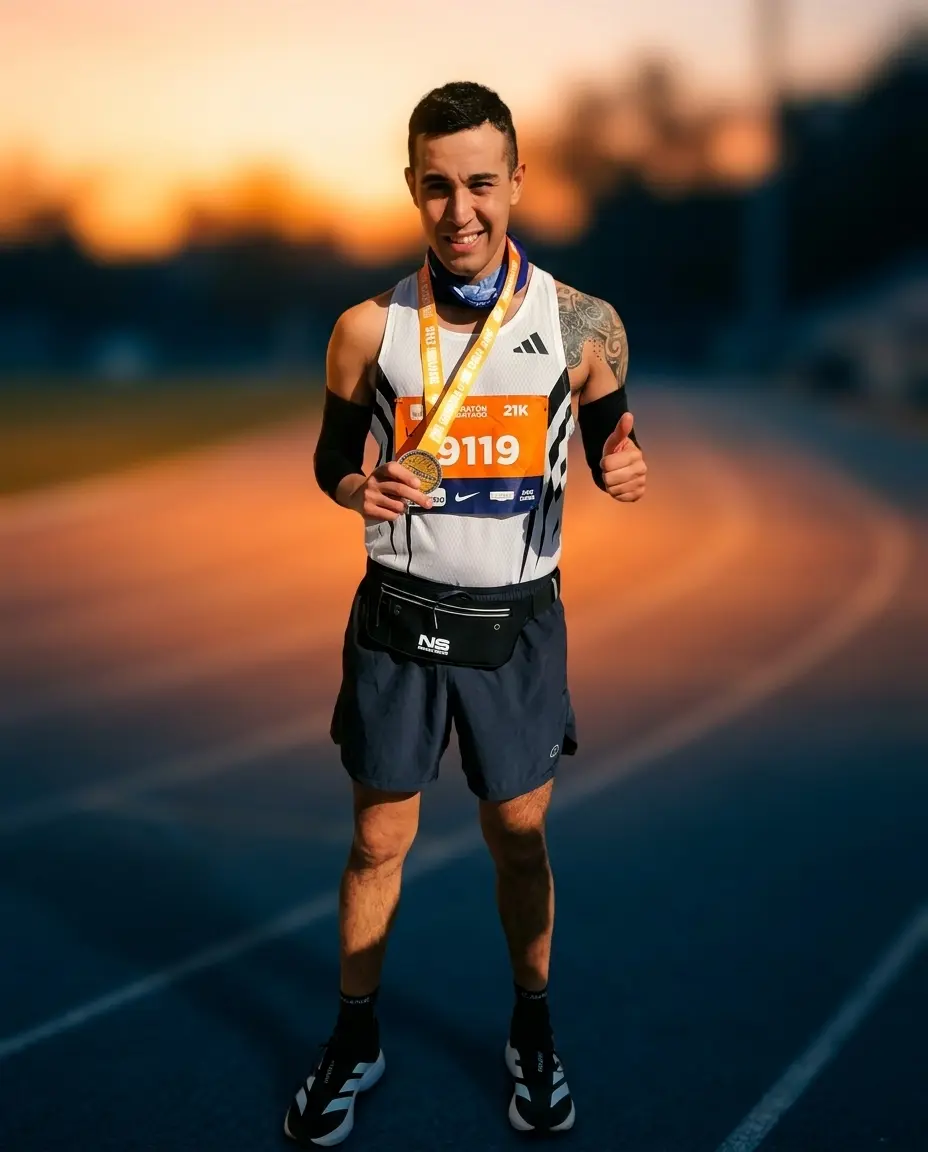 Sebastián Devia, kinesiólogo y corredor de maratón