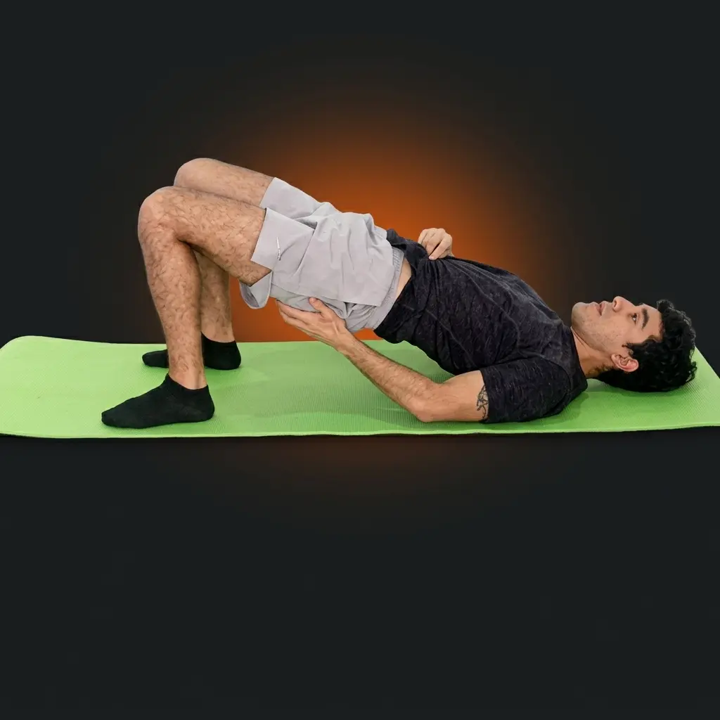 Sebastián Devia demostrando un ejercicio de fuerza para corredores